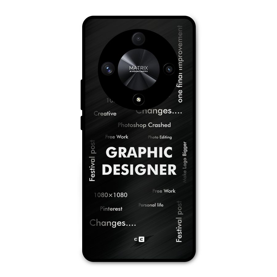 Graphic Designer Struggles Metal Back Case for Honor X9b