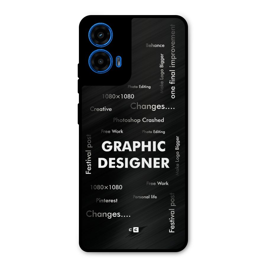 Graphic Designer Struggles Metal Back Case for Moto G45