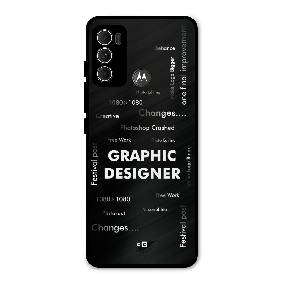 Graphic Designer Struggles Metal Back Case for Moto G60