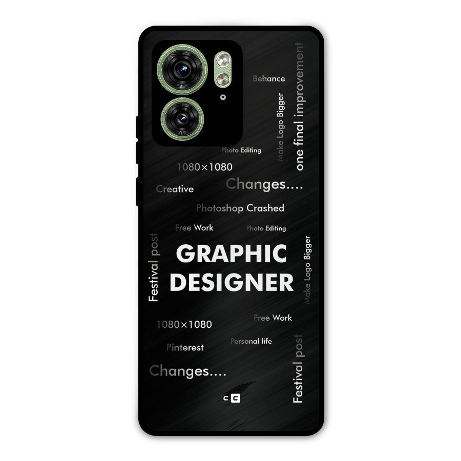 Graphic Designer Struggles Metal Back Case for Motorola Edge 40 5G