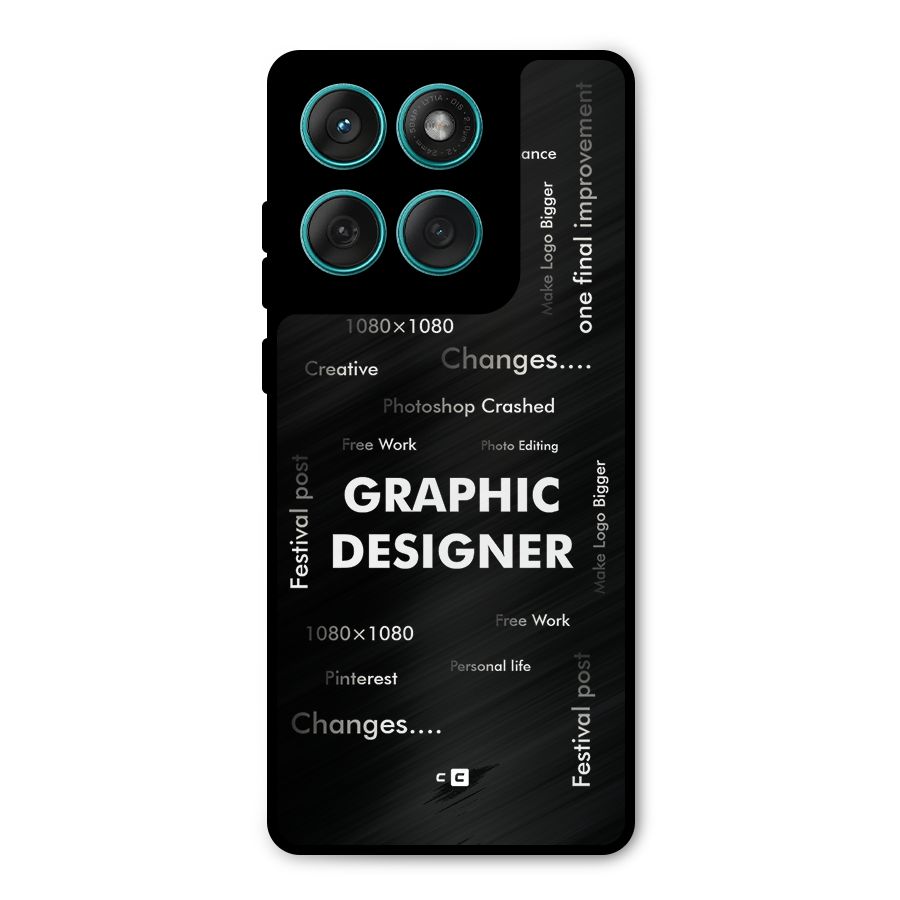 Graphic Designer Struggles Metal Back Case for Motorola Edge 60