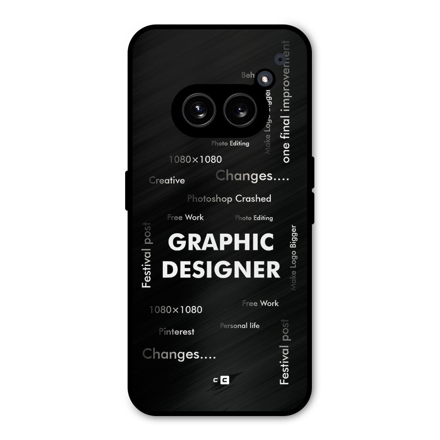 Graphic Designer Struggles Metal Back Case for Nothing Phone 2a Plus