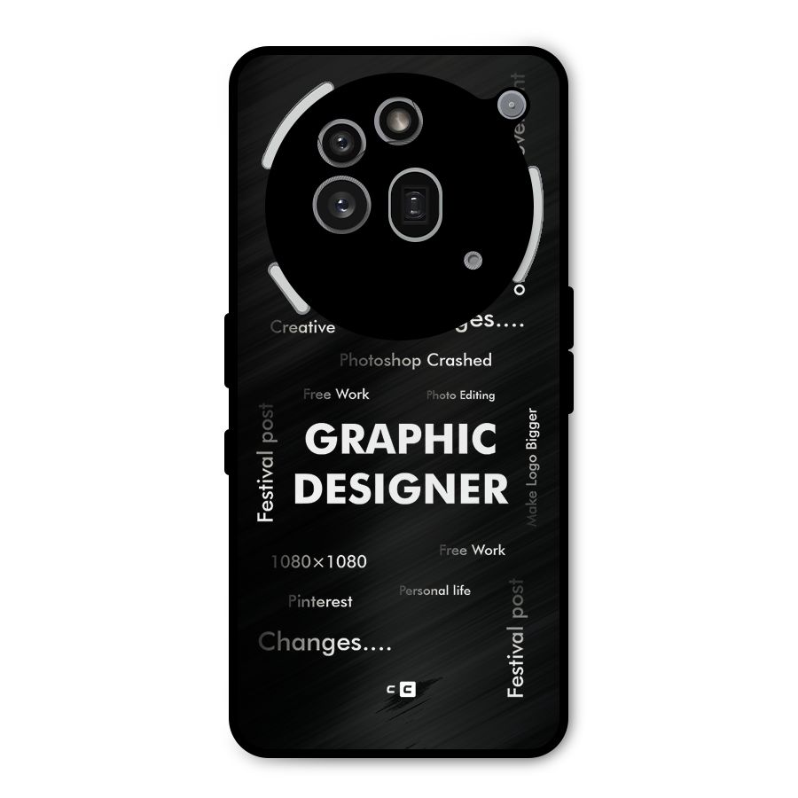 Graphic Designer Struggles Metal Back Case for Nothing Phone 3a Pro