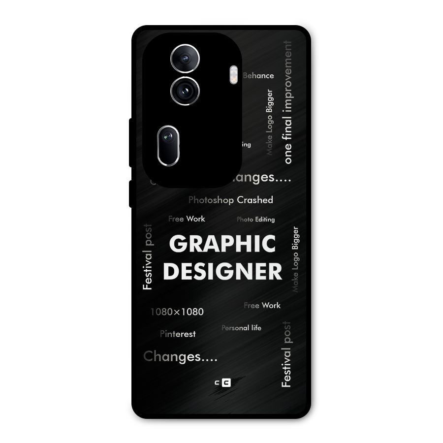 Graphic Designer Struggles Metal Back Case for Oppo Reno11 Pro 5G