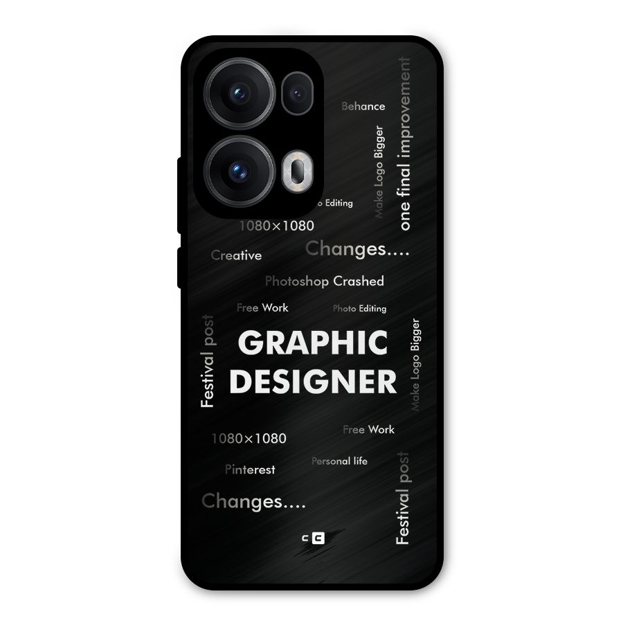Graphic Designer Struggles Metal Back Case for Oppo Reno13 Pro