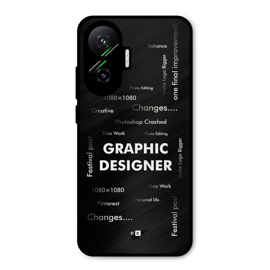 Graphic Designer Struggles Metal Back Case for Poco F7