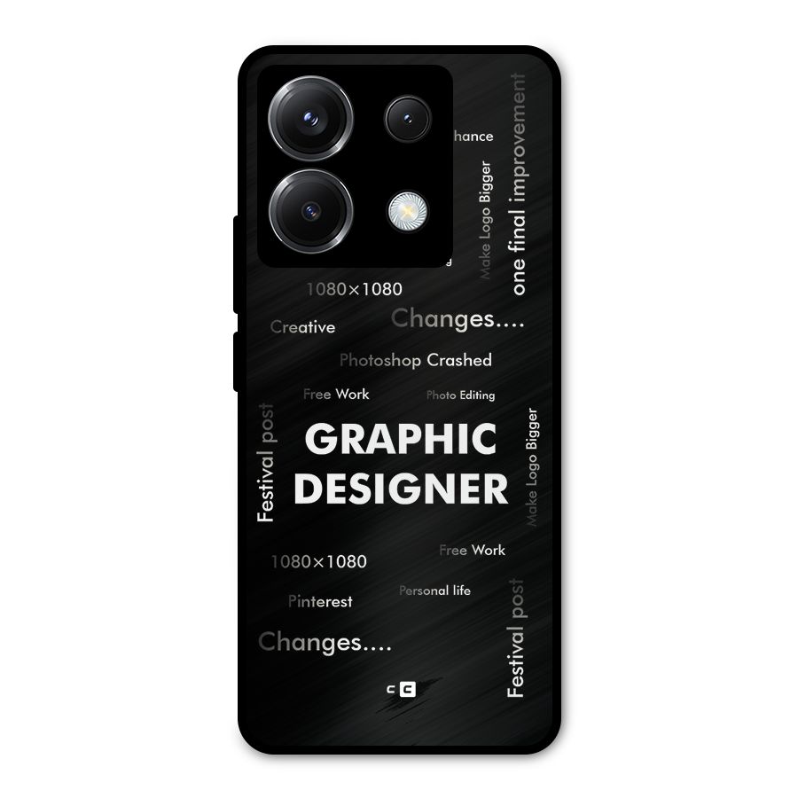 Graphic Designer Struggles Metal Back Case for Poco X6