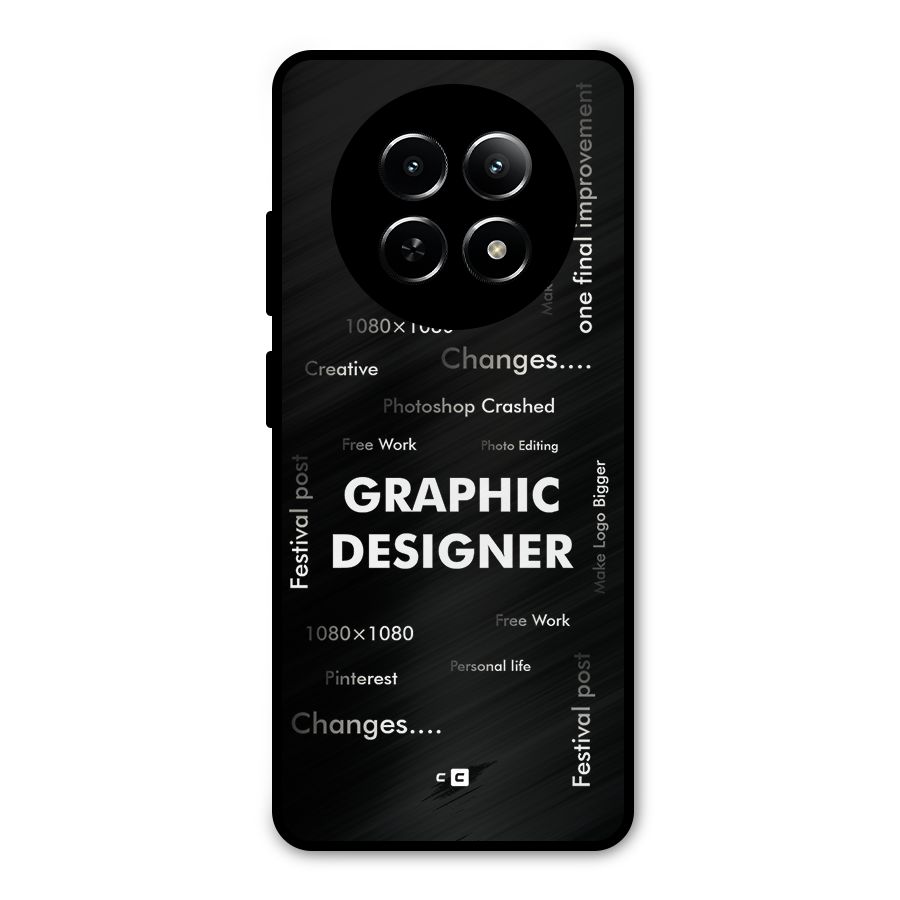 Graphic Designer Struggles Metal Back Case for Realme Narzo 70x 5G