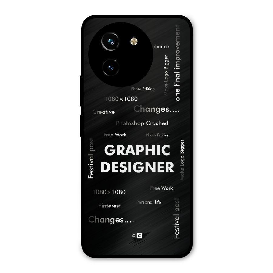 Graphic Designer Struggles Metal Back Case for Vivo T3x