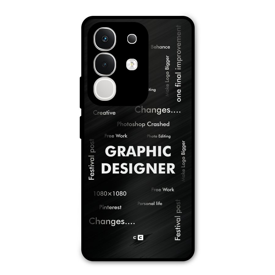 Graphic Designer Struggles Metal Back Case for Vivo T4x