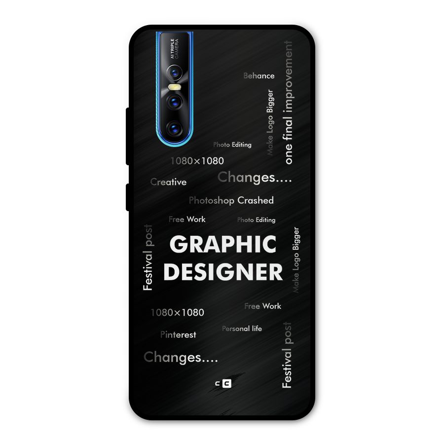 Graphic Designer Struggles Metal Back Case for Vivo V15 Pro