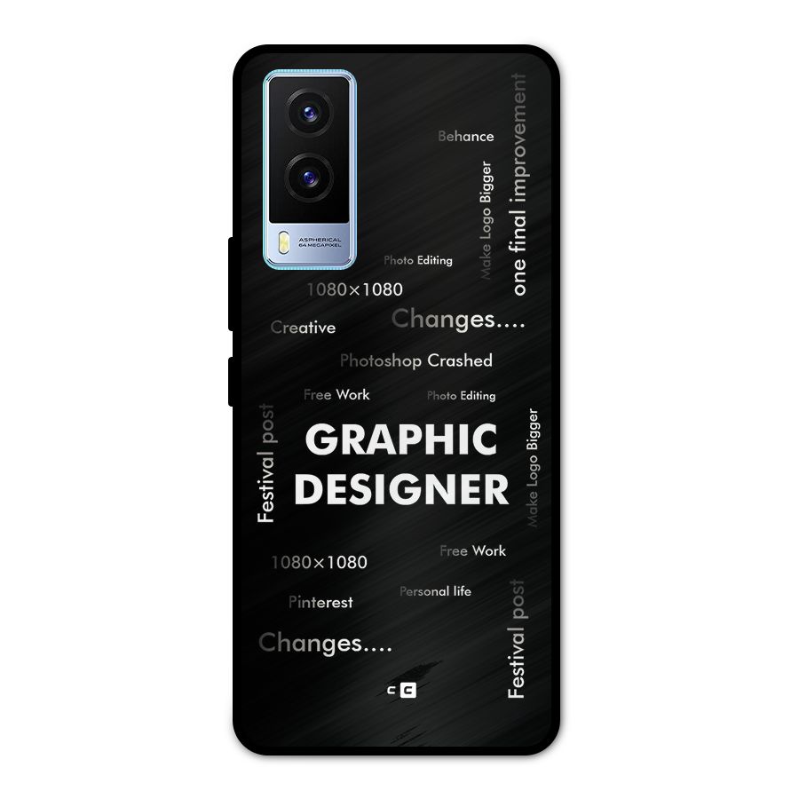 Graphic Designer Struggles Metal Back Case for Vivo V21e 5G