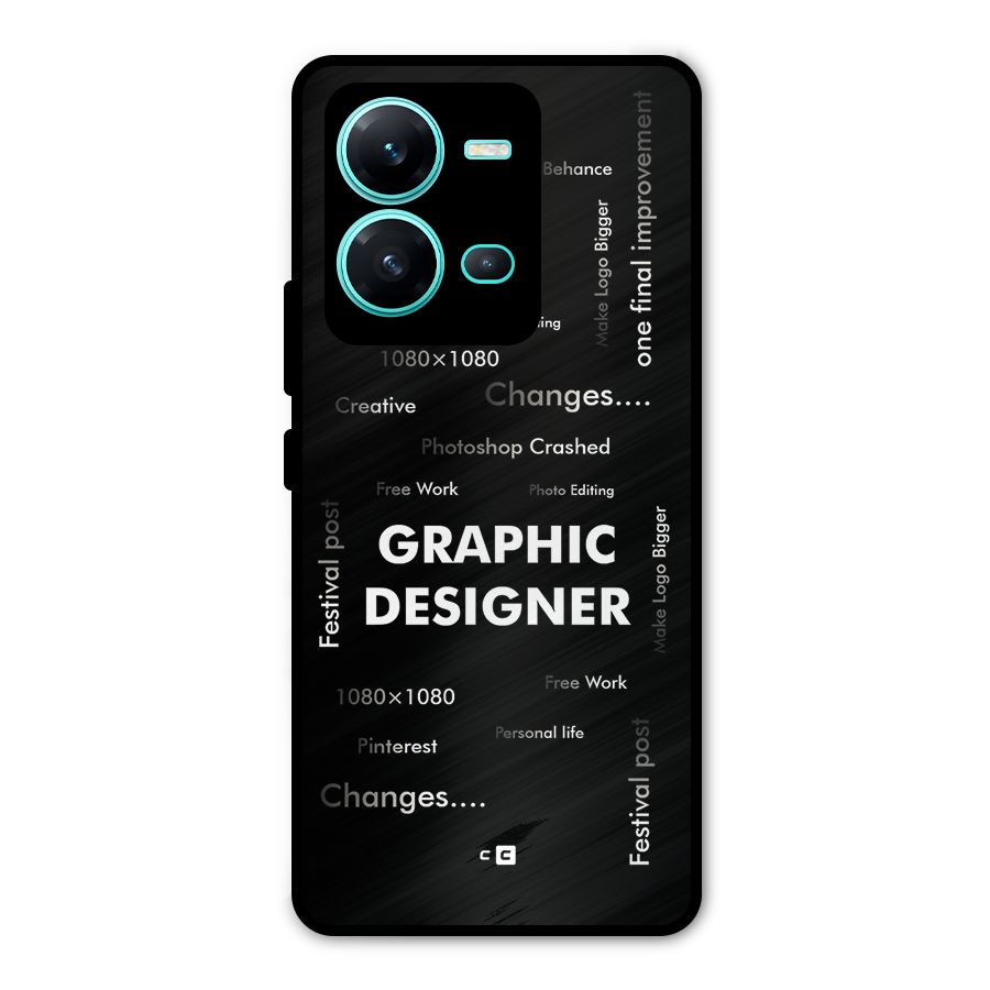 Graphic Designer Struggles Metal Back Case for Vivo V25