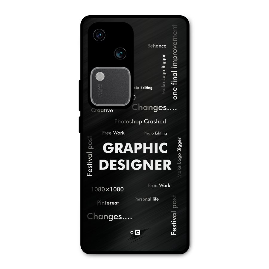 Graphic Designer Struggles Metal Back Case for Vivo V30