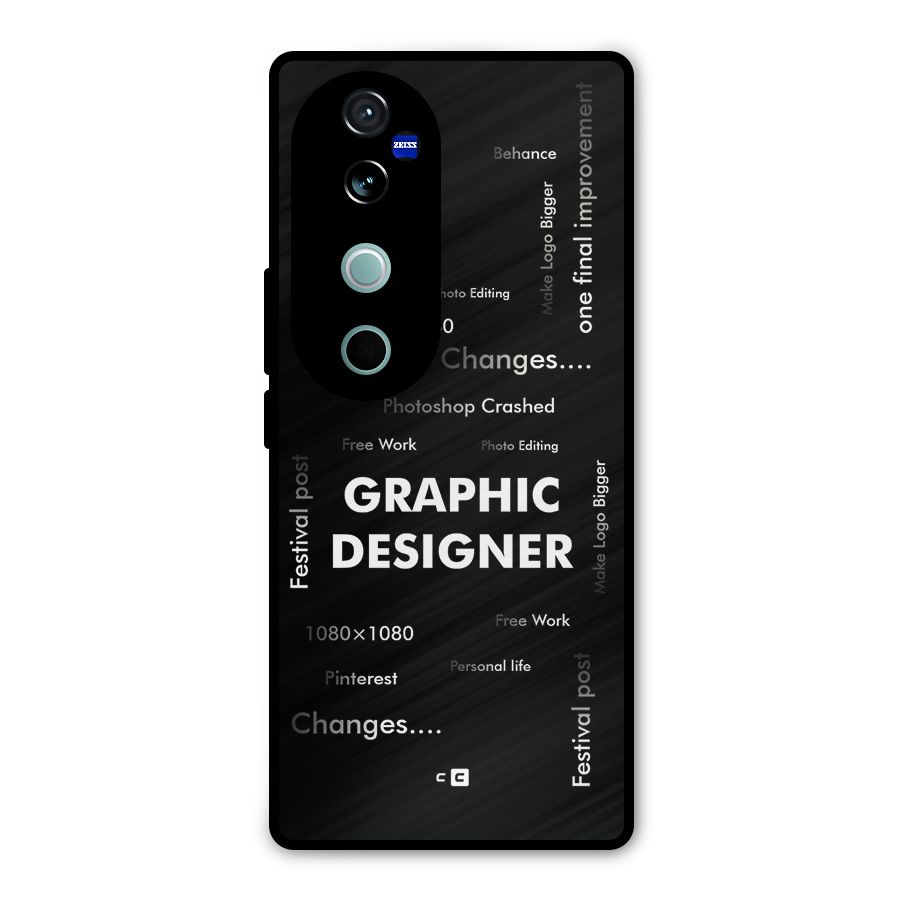 Graphic Designer Struggles Metal Back Case for Vivo V40