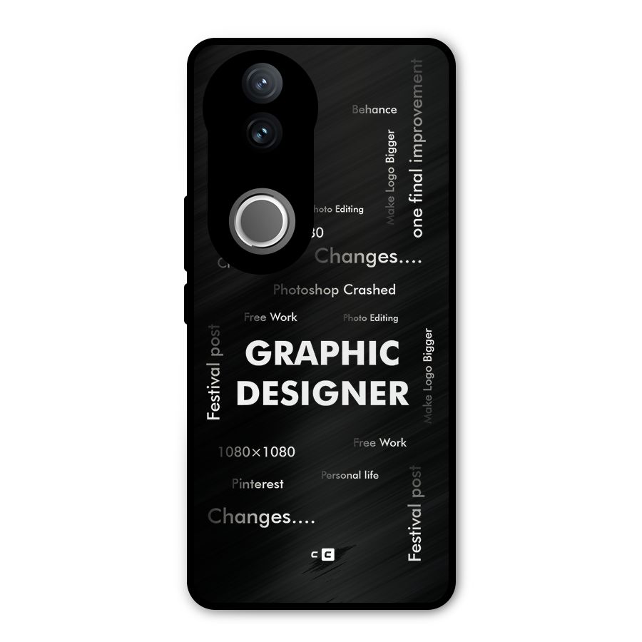 Graphic Designer Struggles Metal Back Case for Vivo V50