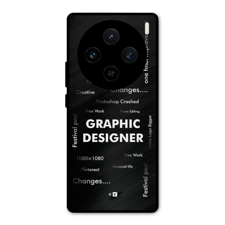 Graphic Designer Struggles Metal Back Case for Vivo X100