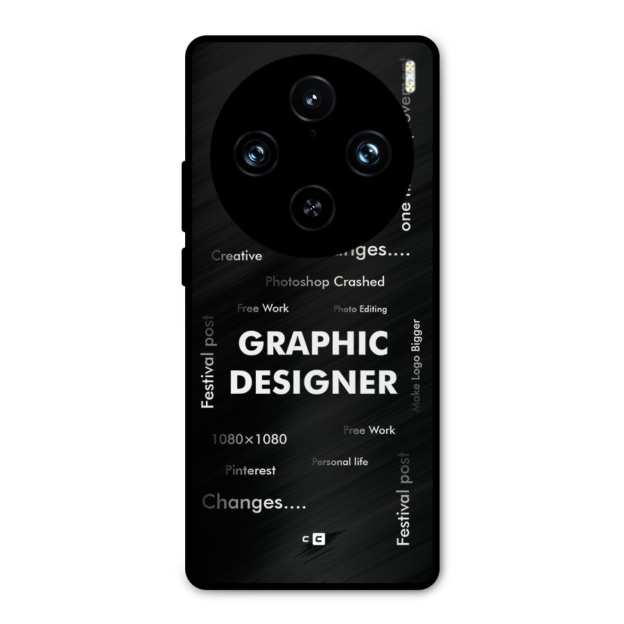 Graphic Designer Struggles Metal Back Case for Vivo X100 Pro