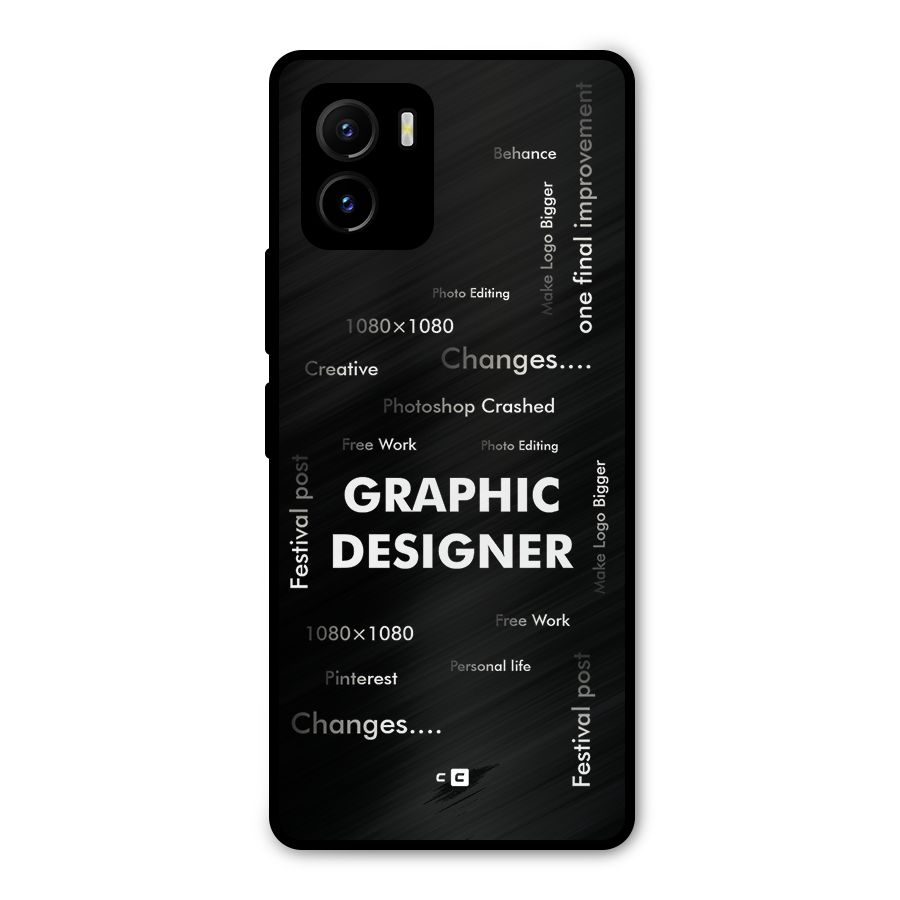 Graphic Designer Struggles Metal Back Case for Vivo Y15s