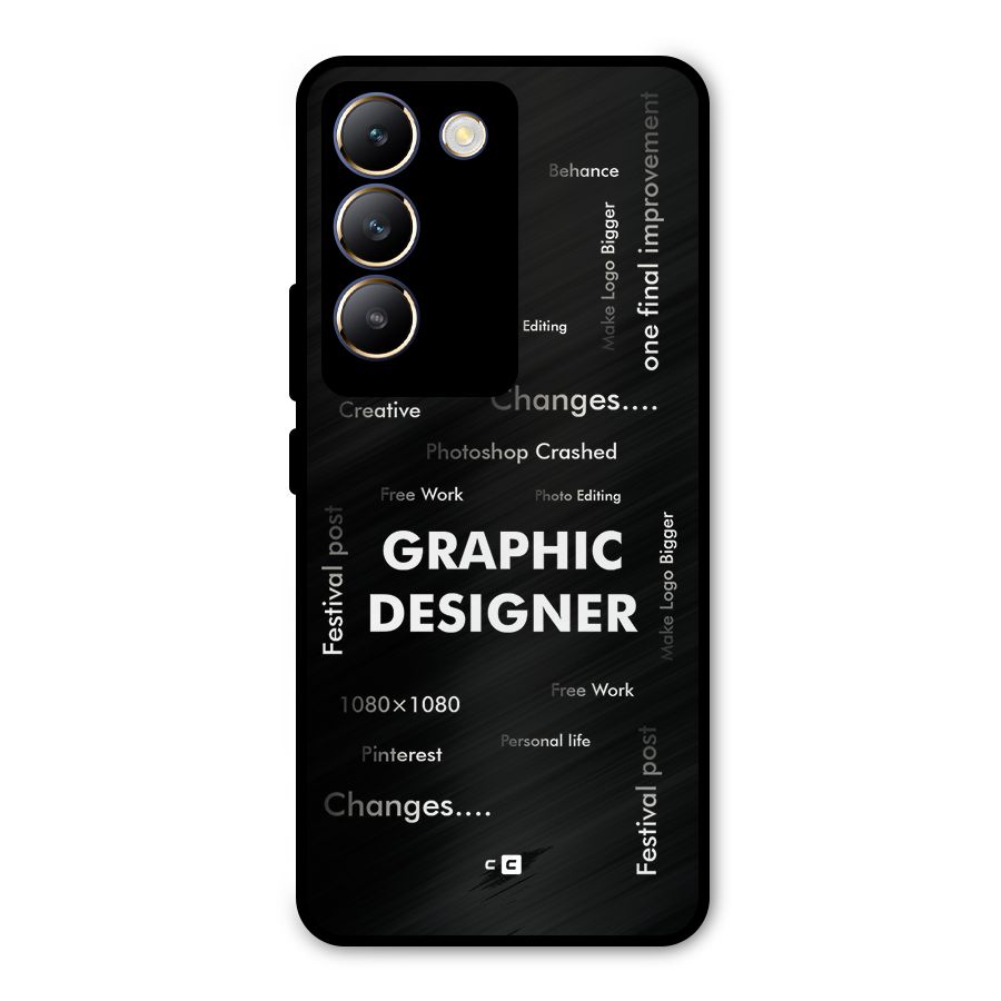 Graphic Designer Struggles Metal Back Case for Vivo Y200e