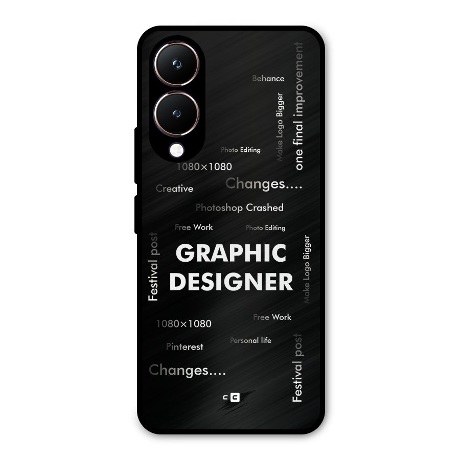 Graphic Designer Struggles Metal Back Case for Vivo Y28