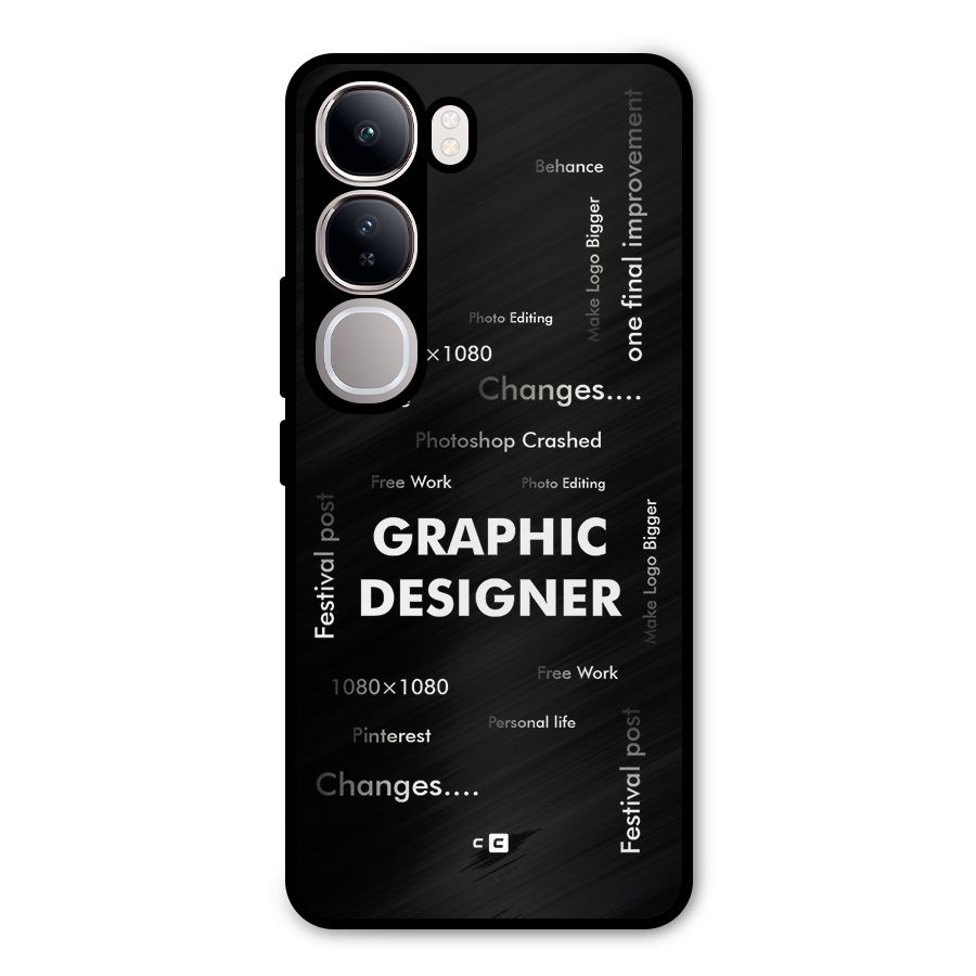 Graphic Designer Struggles Metal Back Case for Vivo Y300
