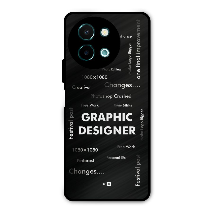 Graphic Designer Struggles Metal Back Case for Vivo Y58