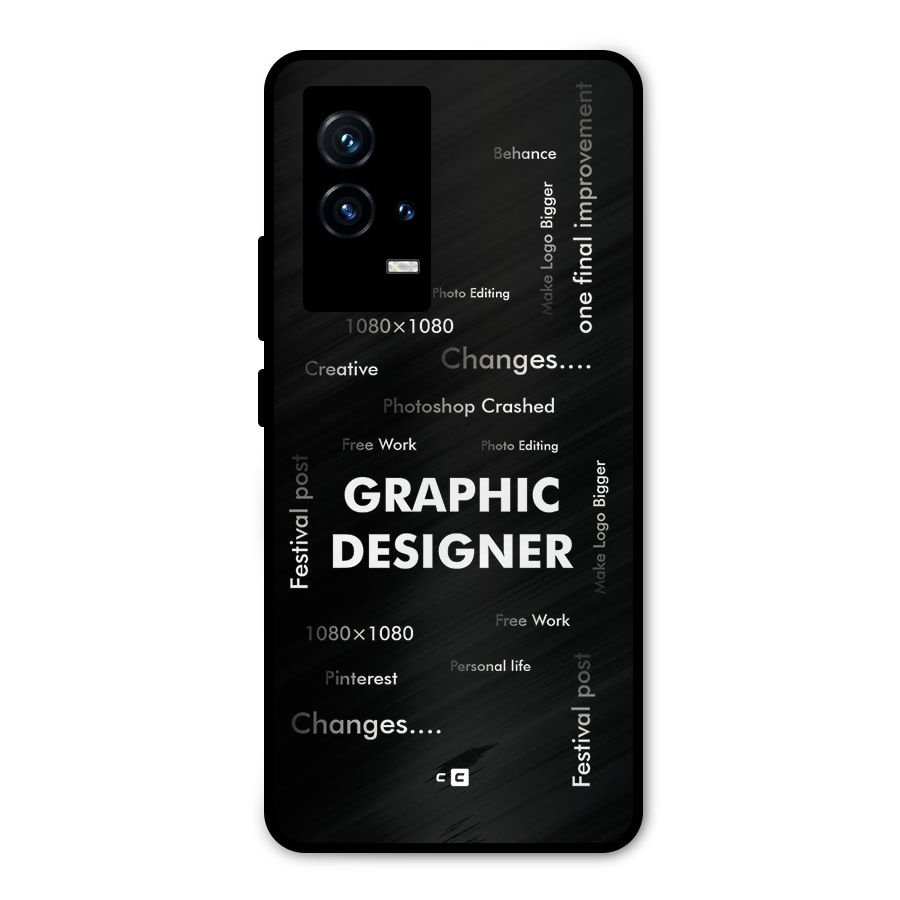 Graphic Designer Struggles Metal Back Case for iQOO 9 5G