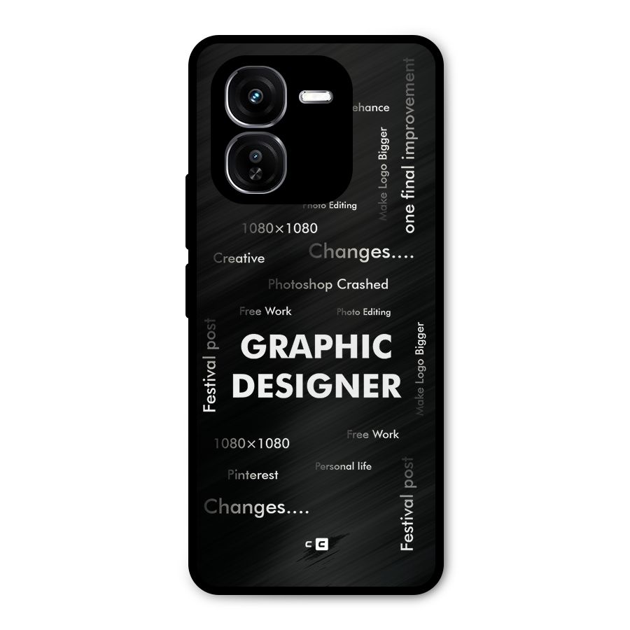 Graphic Designer Struggles Metal Back Case for iQOO Z9x