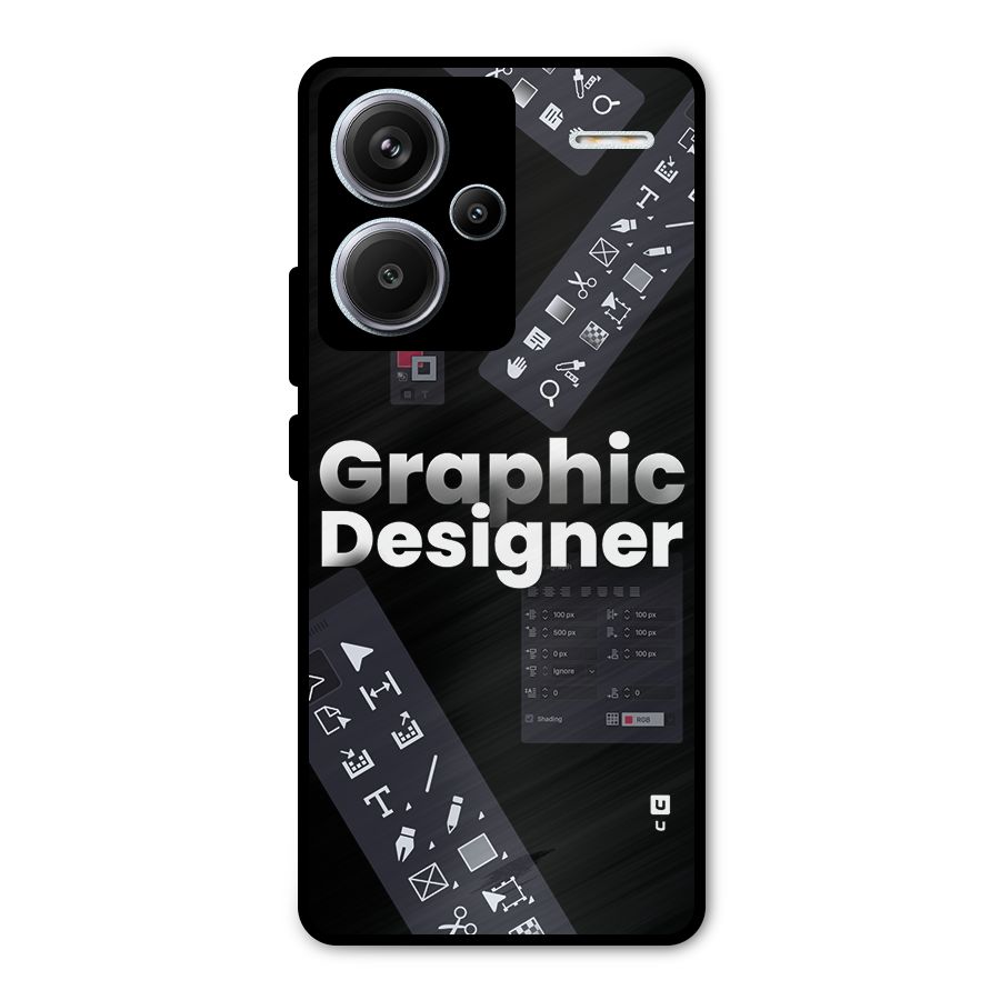 Graphic Designer Tools Metal Back Case for Redmi Note 13 Pro Plus
