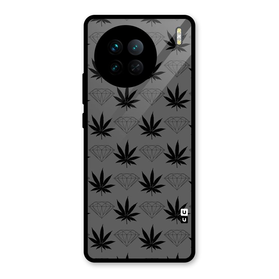 Grass Diamond Glass Back Case for Vivo X90