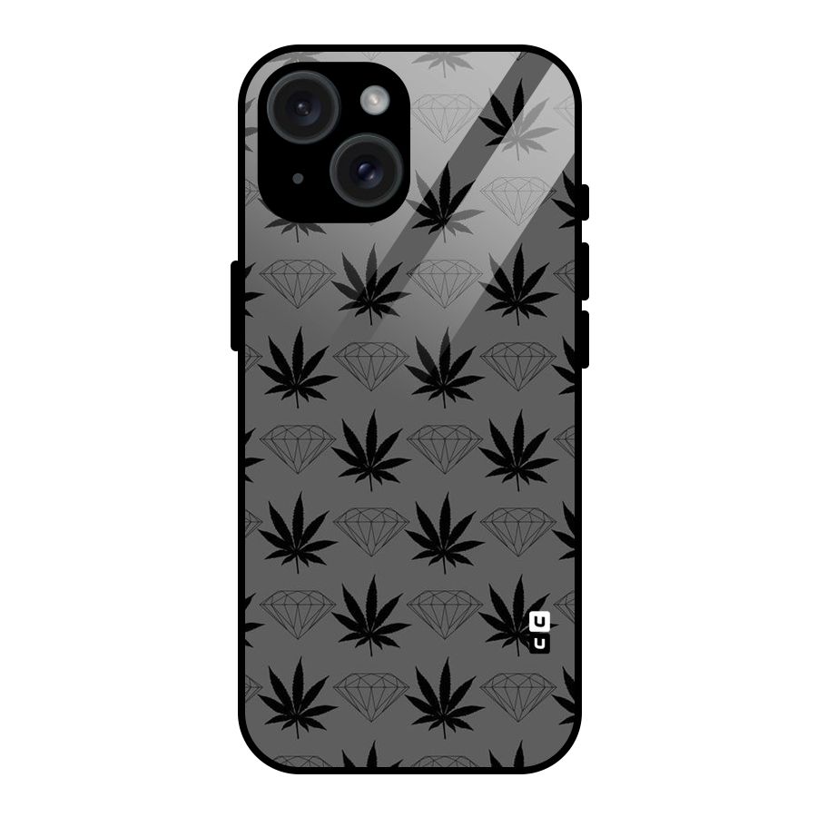 Grass Diamond Glass Back Case for iPhone 15