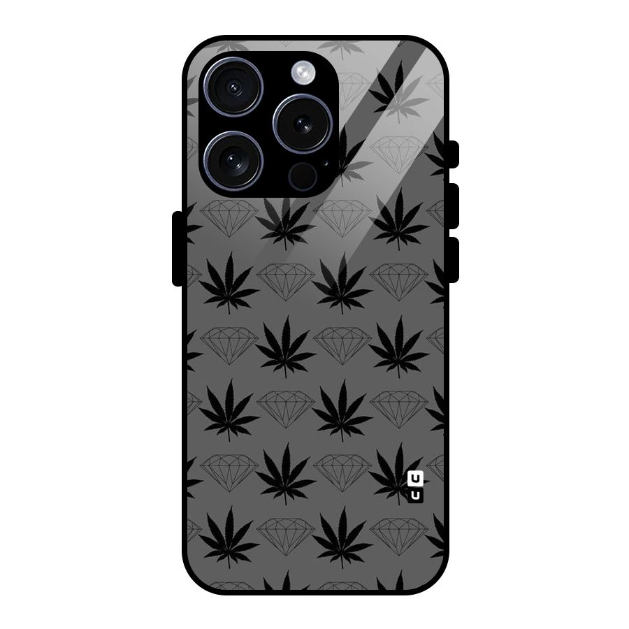 Grass Diamond Glass Back Case for iPhone 15 Pro