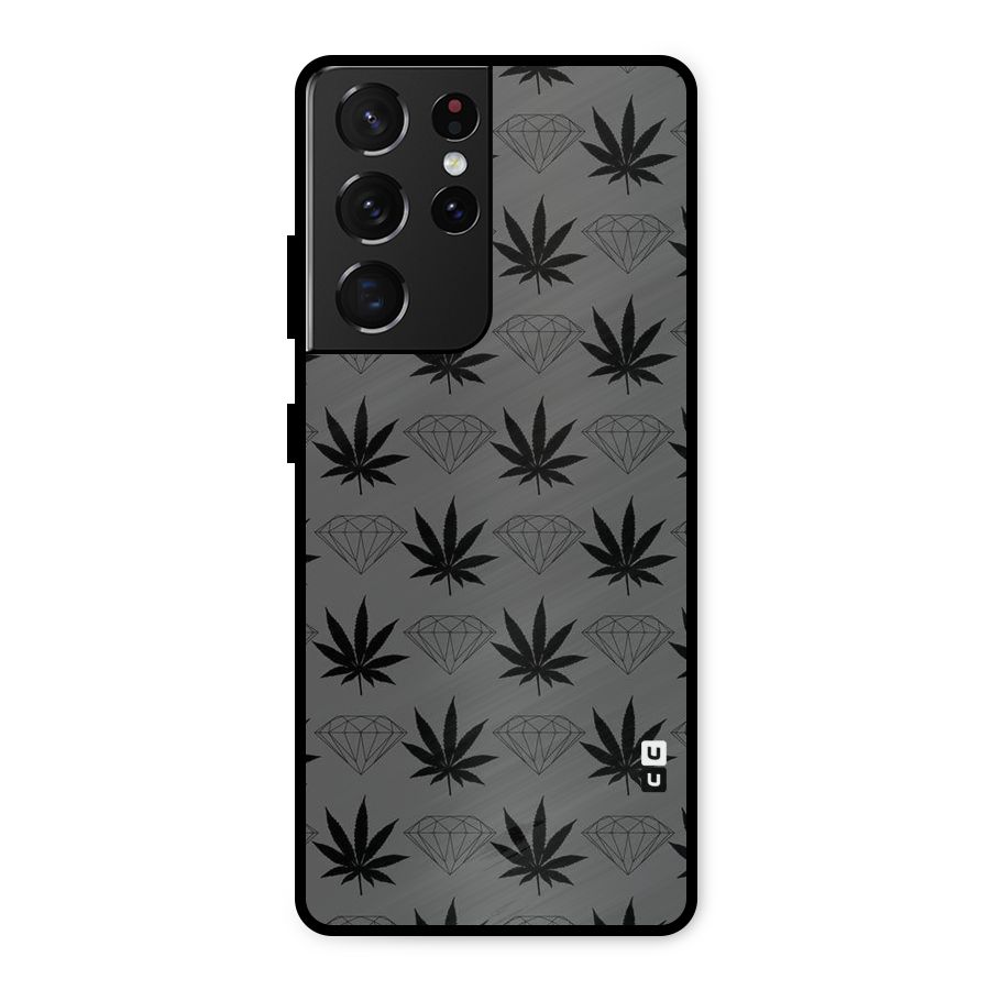 Grass Diamond Metal Back Case for Galaxy S21 Ultra 5G