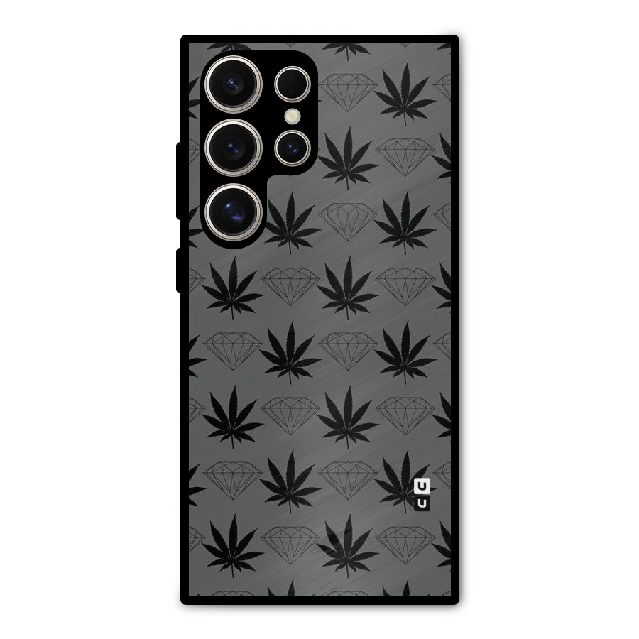 Grass Diamond Metal Back Case for Galaxy S24 Ultra