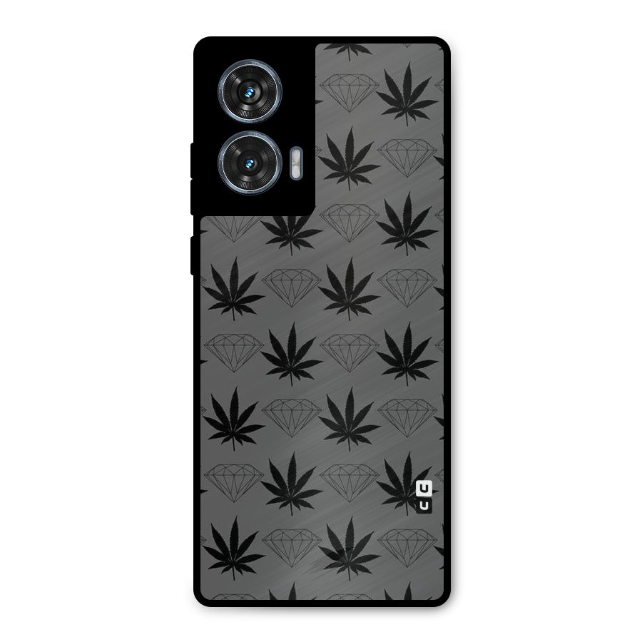 Grass Diamond Metal Back Case for Motorola Edge 50 Fusion