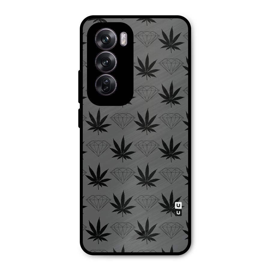 Grass Diamond Metal Back Case for Oppo Reno12 Pro