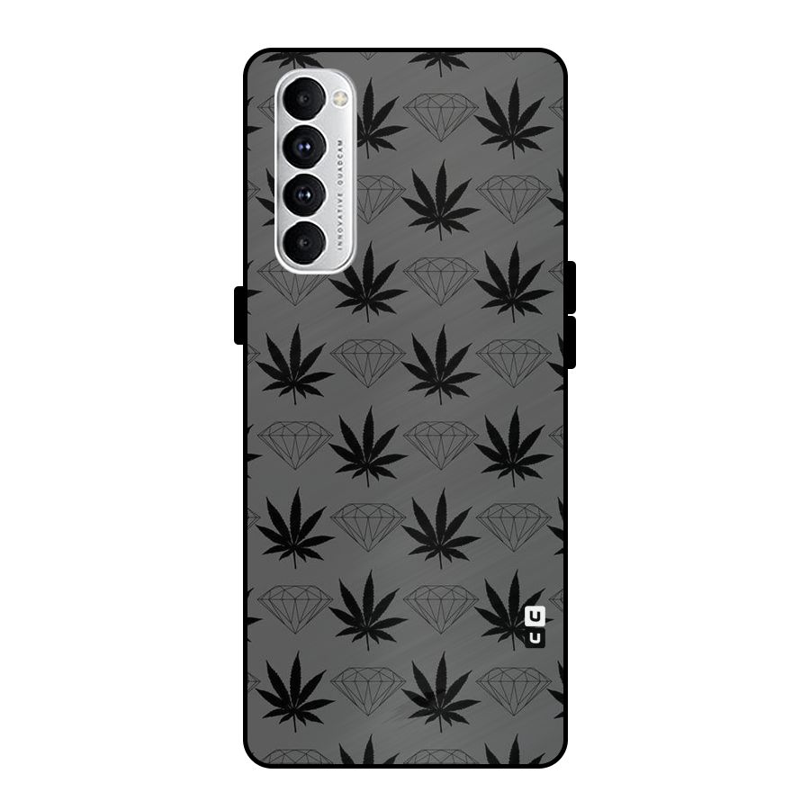 Grass Diamond Metal Back Case for Oppo Reno4 Pro