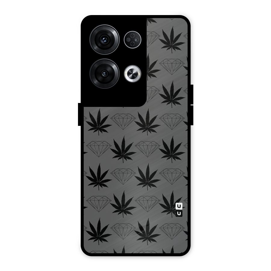 Grass Diamond Metal Back Case for Oppo Reno8 Pro 5G