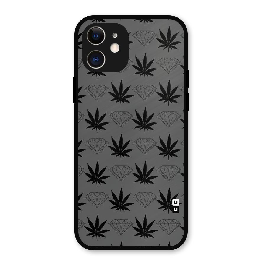 Grass Diamond Metal Back Case for iPhone 12