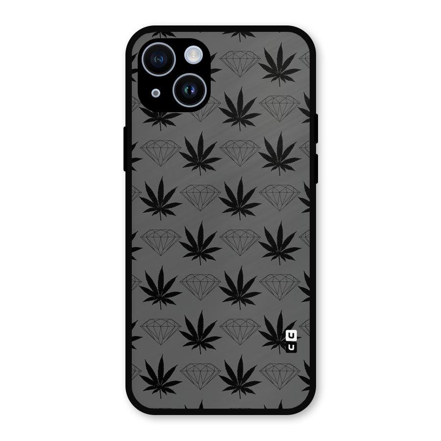 Grass Diamond Metal Back Case for iPhone 14