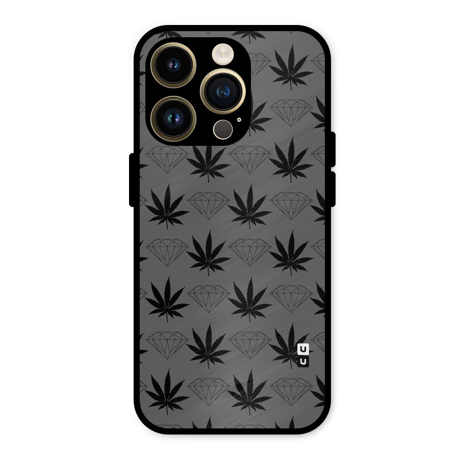 Grass Diamond Metal Back Case for iPhone 14 Pro