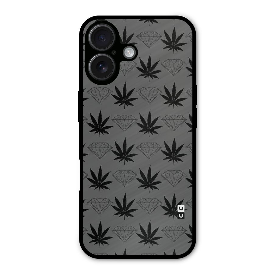 Grass Diamond Metal Back Case for iPhone 16