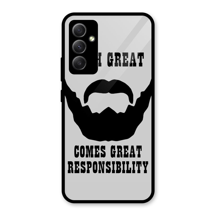 Great Beard Great Responsibility Glass Back Case for Galaxy A34