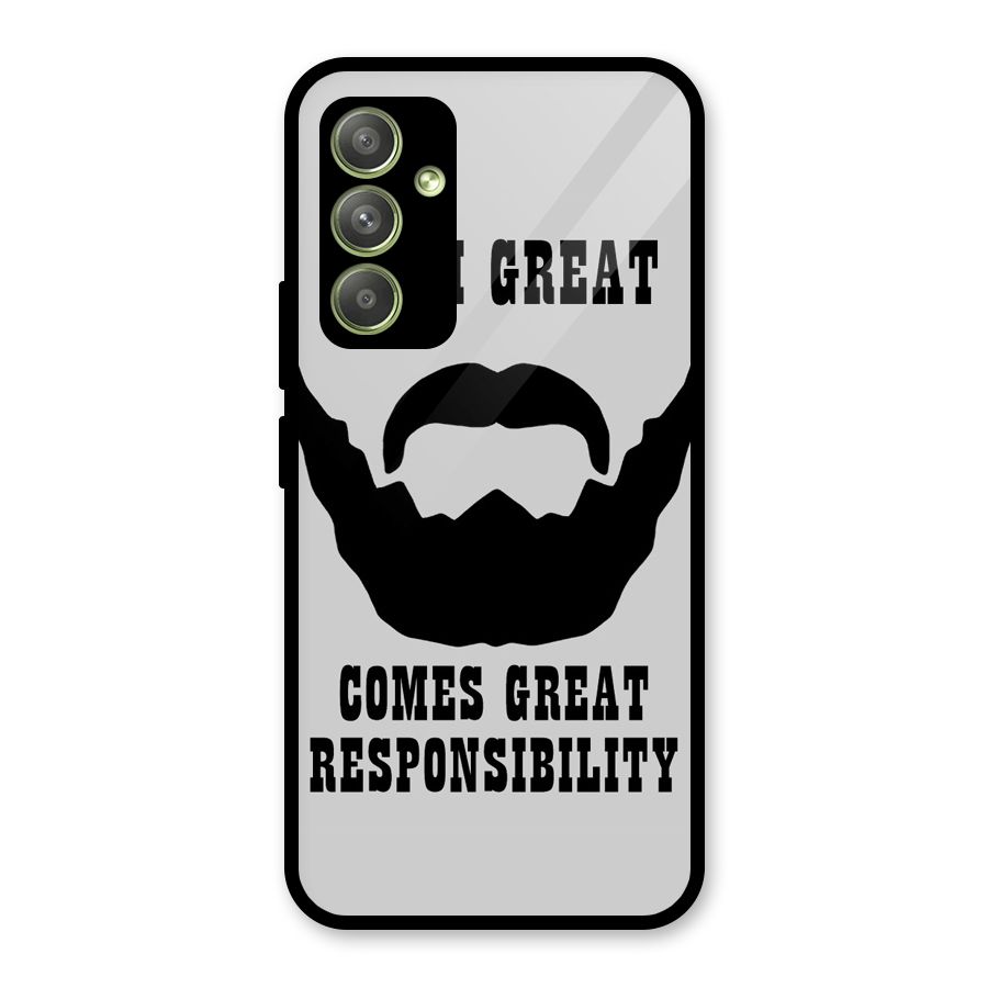 Great Beard Great Responsibility Glass Back Case for Galaxy A54