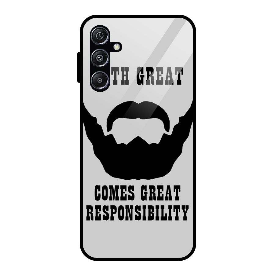 Great Beard Great Responsibility Glass Back Case for Galaxy M34 5G