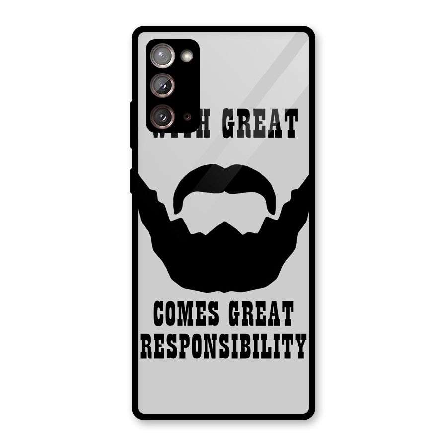 Great Beard Great Responsibility Glass Back Case for Galaxy Note 20