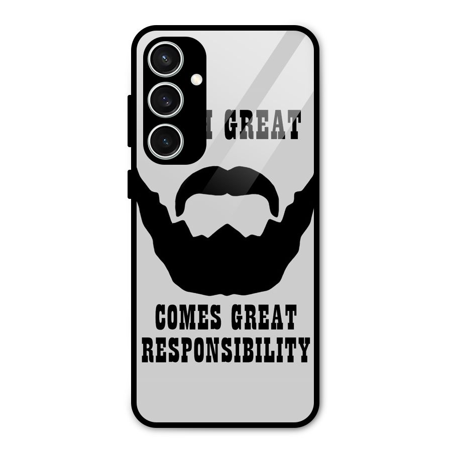 Great Beard Great Responsibility Glass Back Case for Galaxy S23 FE