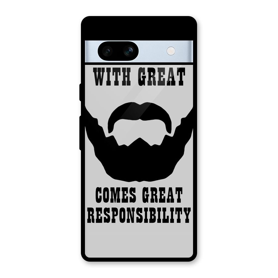 Great Beard Great Responsibility Glass Back Case for Google Pixel 7a