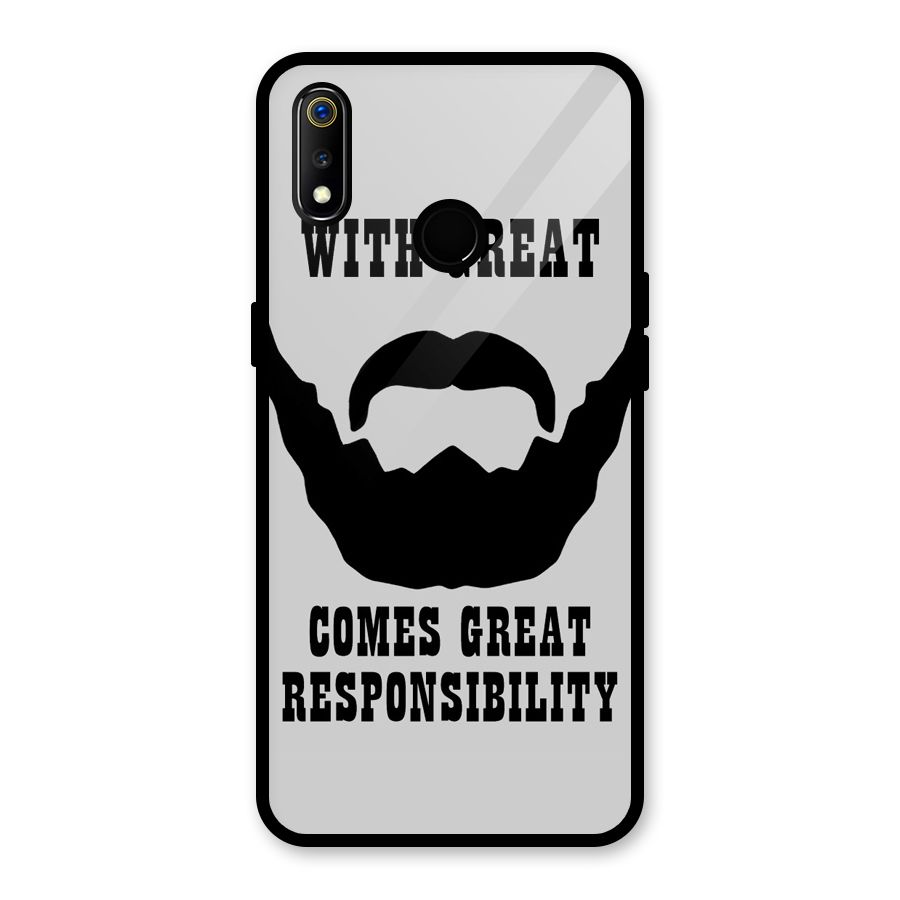 Great Beard Great Responsibility Glass Back Case for Realme 3i